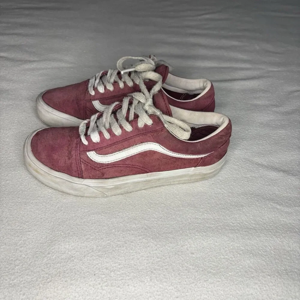 Vans‎ Old Skool Sneakers Womens 7 Burgundy Good Suede Water Repellent Low Top